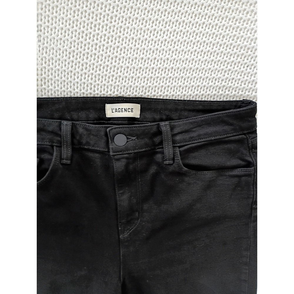 L'AGENCE SERA NWOT High Rise Bootcut Jeans Saturated‎ Black 30x30 Flare USA $298 - Picture 12 of 12